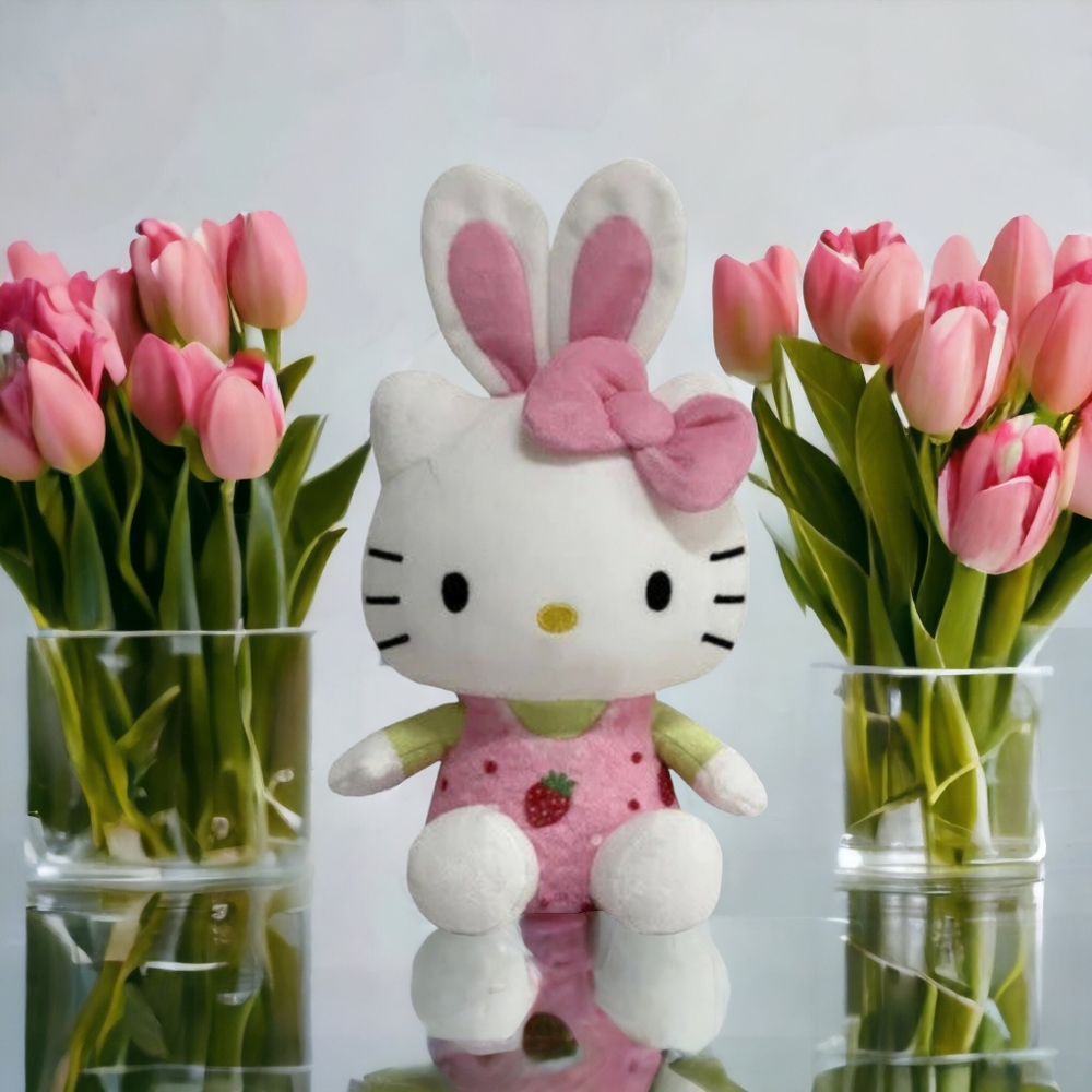 Sanrio's Hello Kitty Strawberry Pink Easter Bunny - Picture 2 of 12